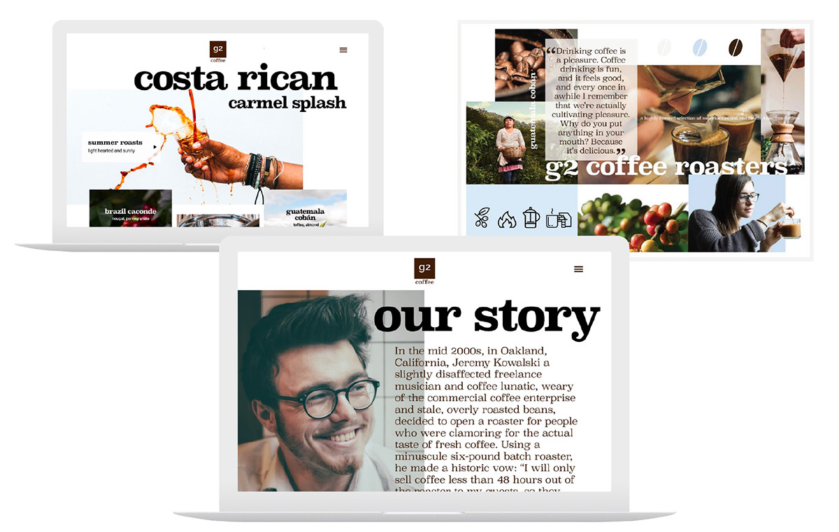 g2 coffe web design